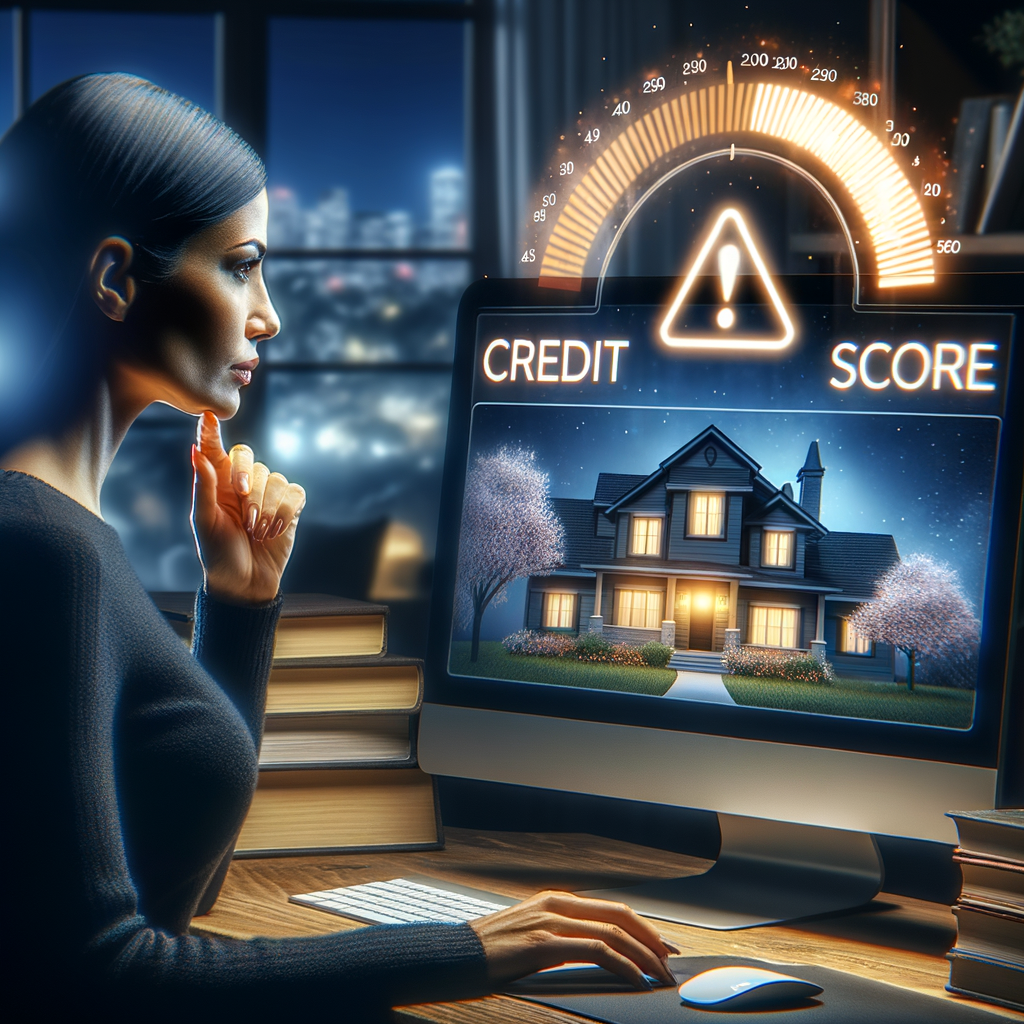Person comparing mortgage offers with fluctuating credit score indicator